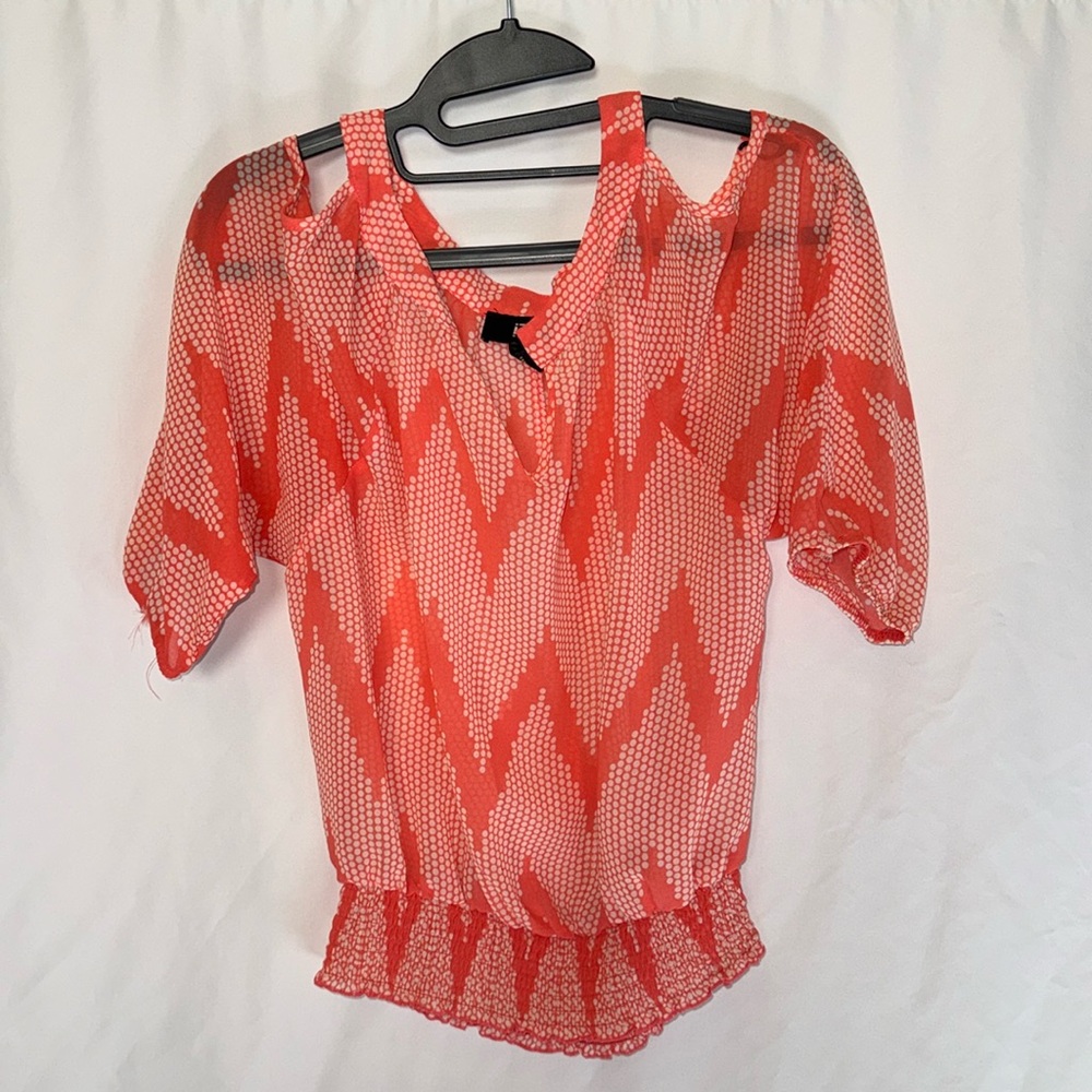 IZ byer melon cold shoulder blouse